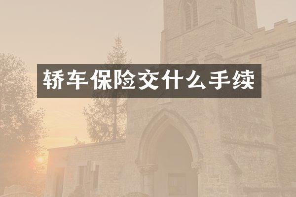 轿车保险交什么手续