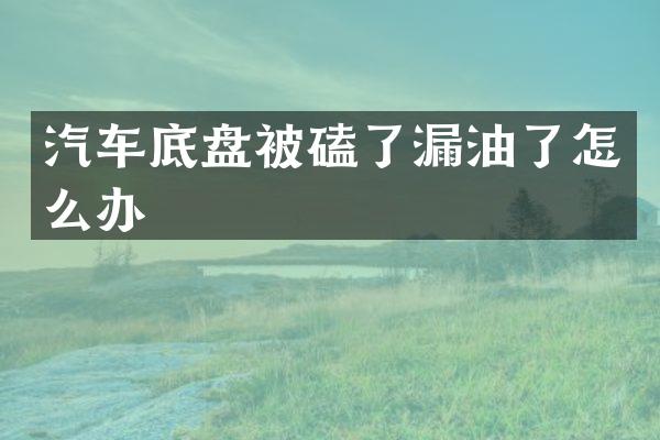 汽车底盘被磕了漏油了怎么办