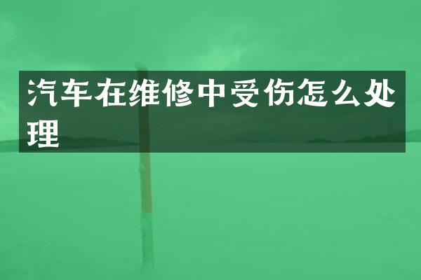 汽车在维修中受伤怎么处理