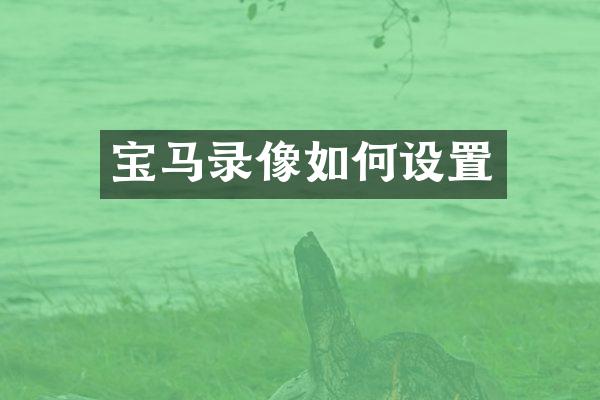 宝马录像如何设置