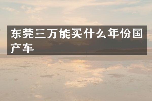 东莞三万能年份国产车