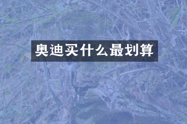 奥迪买什么最划算