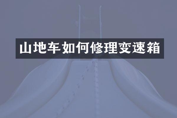 山地车如何修理变速箱