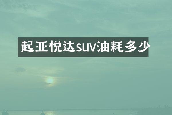 起亚悦达suv油耗多少