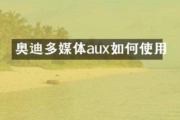 奥迪多媒体aux如何使用