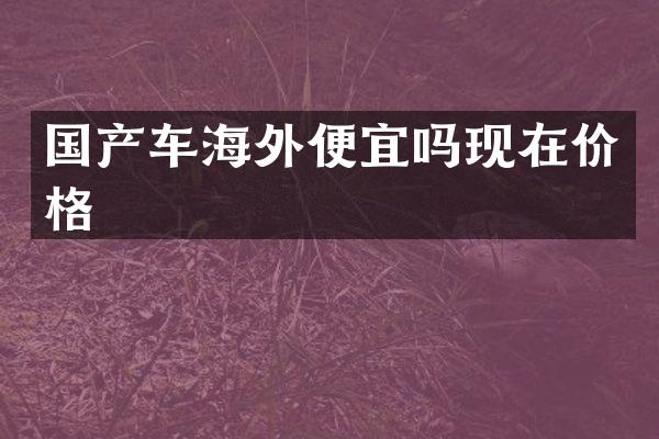 国产车海外便宜吗现在价格