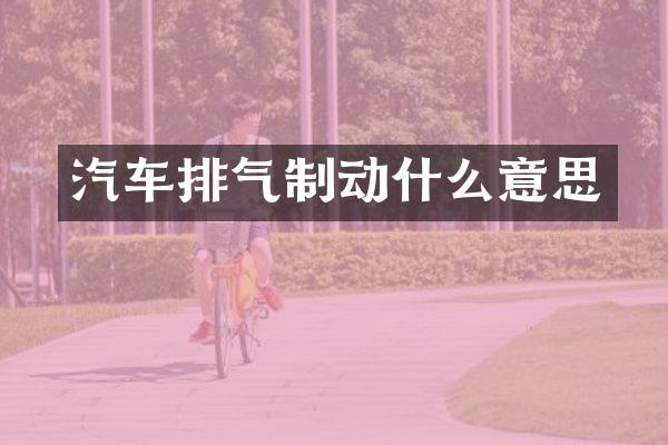 汽车排气制动什么意思