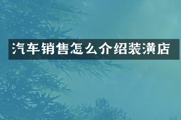 汽车销售怎么介绍装潢店