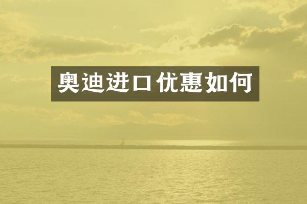 奥迪进口优惠如何