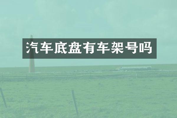 汽车底盘有车架号吗