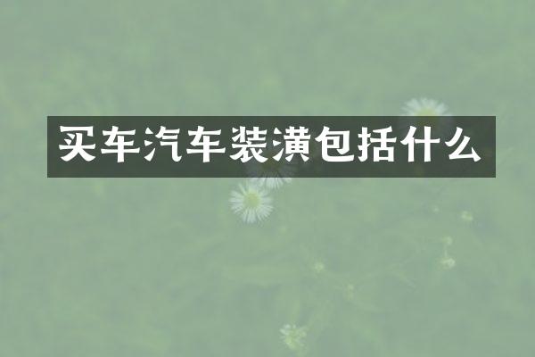买车汽车装潢包括什么