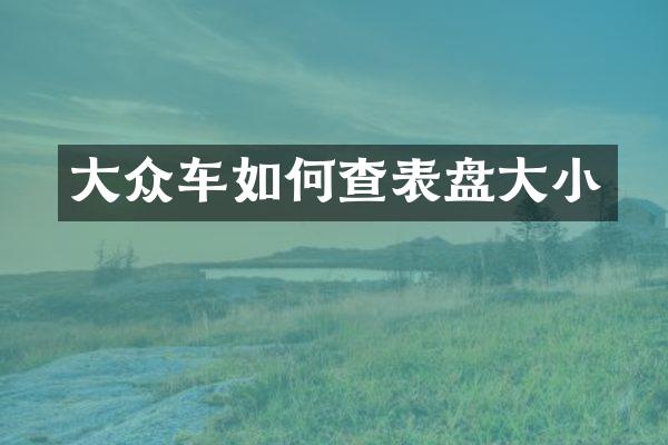 大众车如何查表盘大小