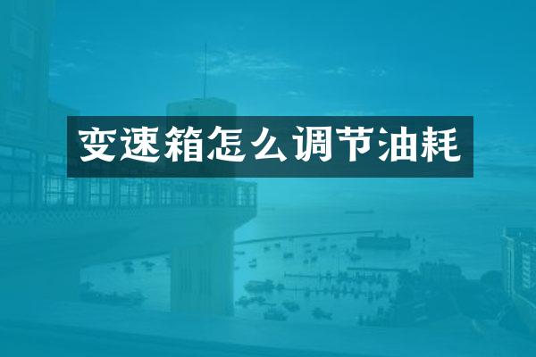 变速箱怎么调节油耗