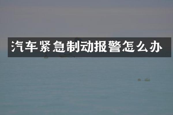 汽车紧急制动报警怎么办