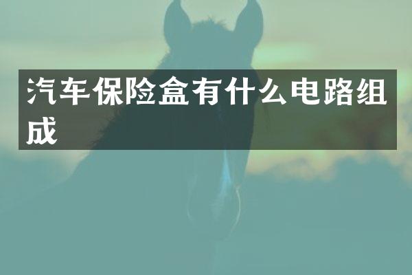 汽车保险盒有什么电路组成