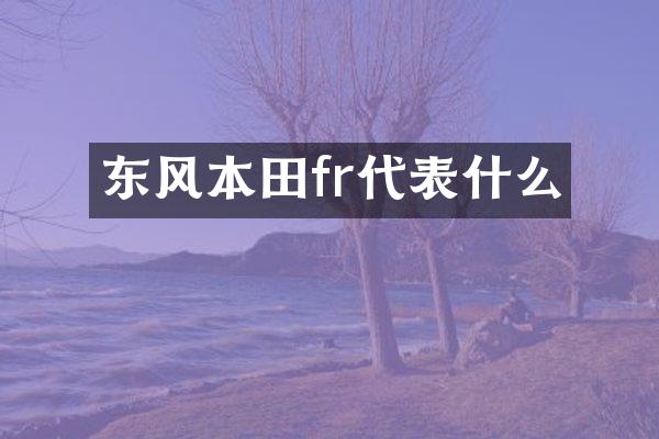 东风本田fr代表什么