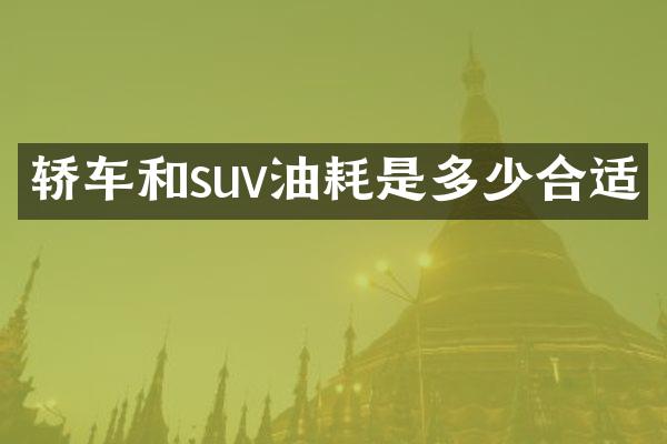 轿车和suv油耗是多少合适