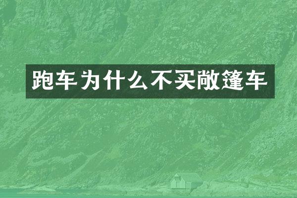 跑车为什么不买敞篷车