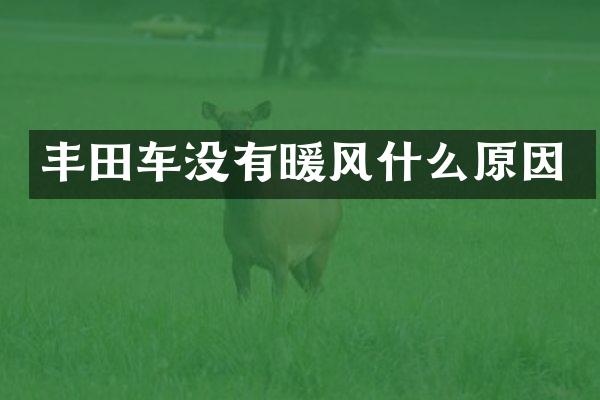 丰田车没有暖风什么原因