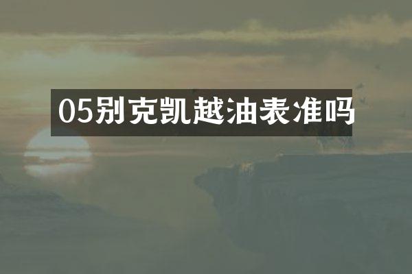 05别克凯越油表准吗