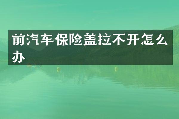 前汽车保险盖拉不开怎么办