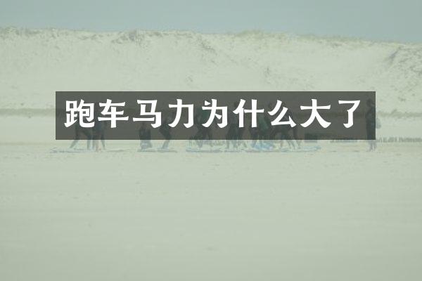 跑车马力为什么大了
