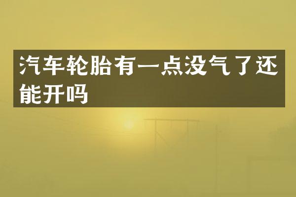 汽车轮胎有一点没气了还能开吗