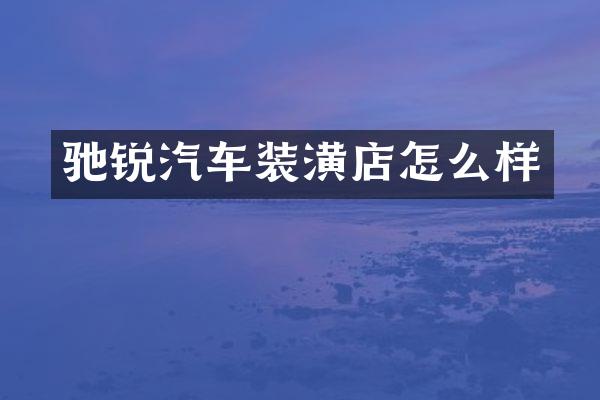 驰锐汽车装潢店怎么样