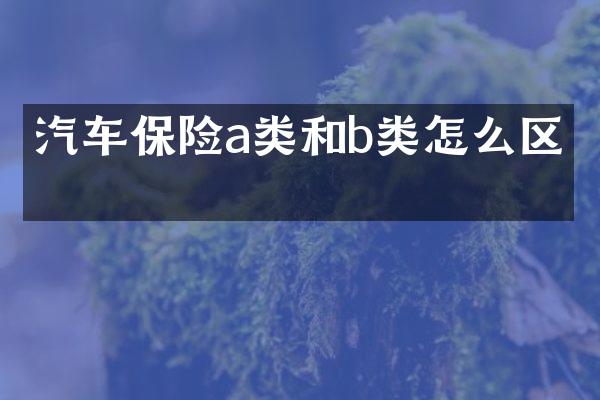汽车保险a类和b类怎么区分
