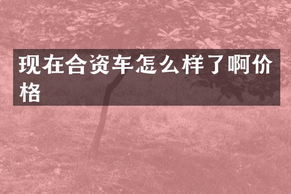 现在合资车怎么样了啊价格