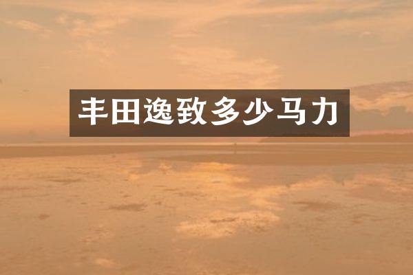 丰田逸致多少马力