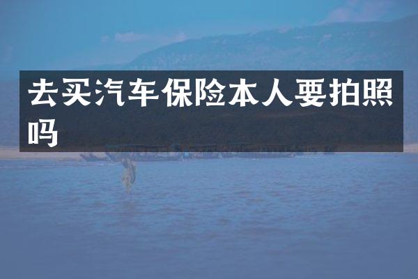 去买汽车保险本人要拍照吗