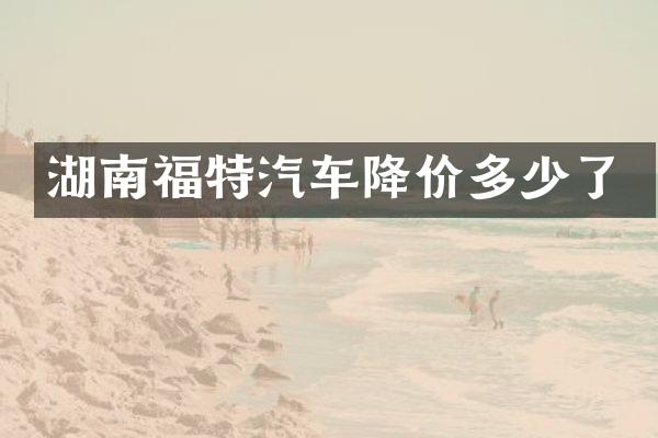 湖南福特汽车降价多少了