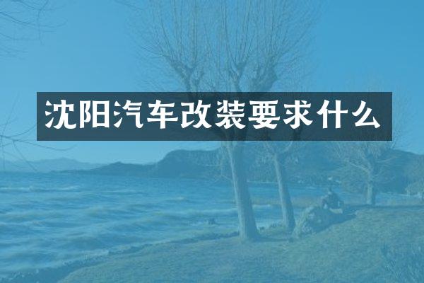 沈阳汽车改装要求什么