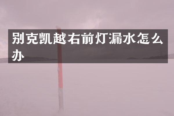 别克凯越右前灯漏水怎么办
