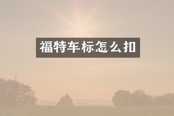福特车标怎么扣