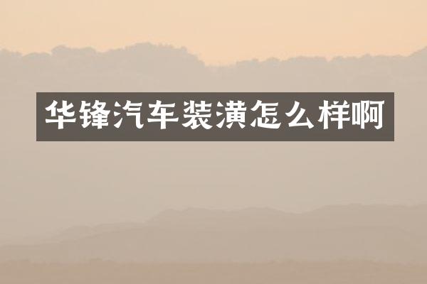 华锋汽车装潢怎么样啊