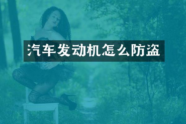 汽车发动机怎么防盗