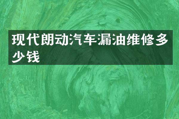 现代朗动汽车漏油维修多少钱