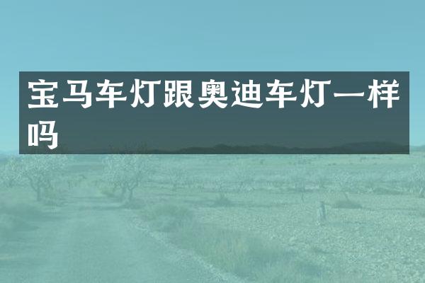宝马车灯跟奥迪车灯一样吗