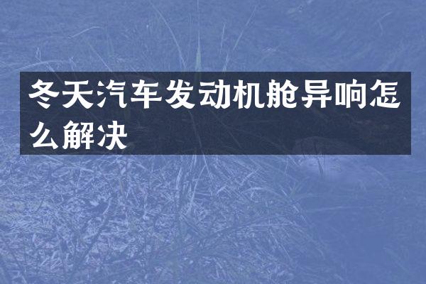冬天汽车发动机舱异响怎么解决