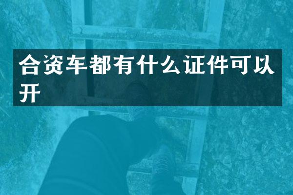 合资车都有什么证件可以开