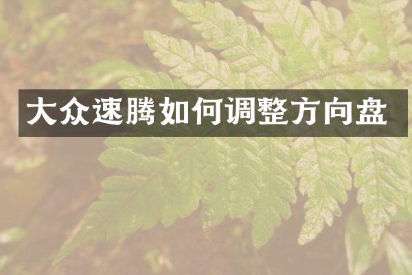 大众速腾如何调整方向盘
