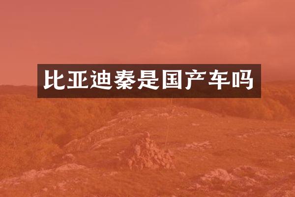 比亚迪秦是国产车吗