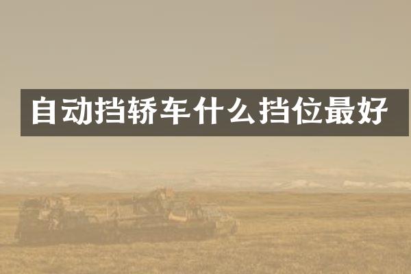 自动挡轿车什么挡位最好