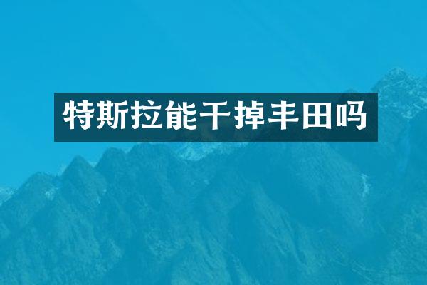 特斯拉能干掉丰田吗