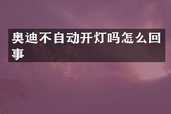 奥迪不自动开灯吗怎么回事