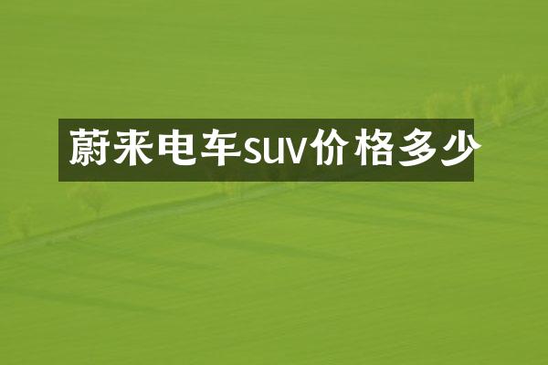 蔚来电车suv价格多少