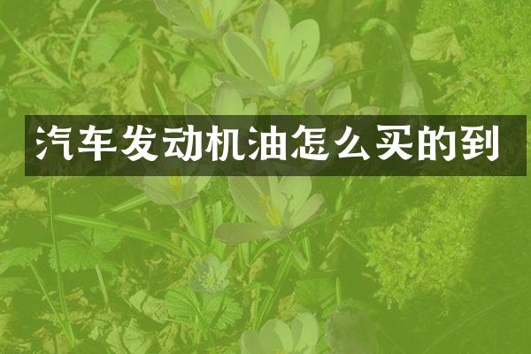 汽车发动机油怎么买的到