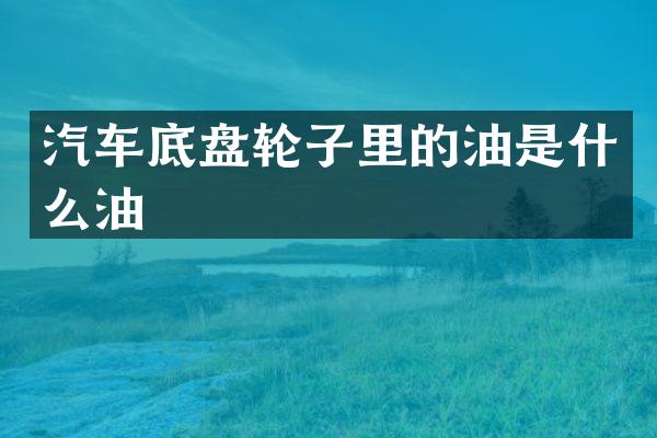 汽车底盘轮子里的油是什么油